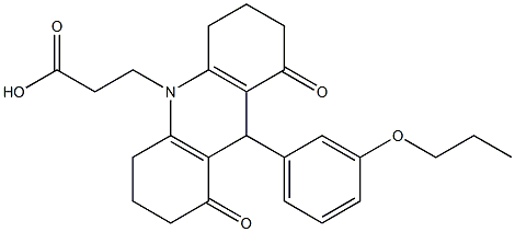 3-(1,8-dioxo-9-(3-propoxyphenyl)-2,3,4,5,6,7,8,9-octahydro-10(1H)-acridinyl)propanoic acid Structure