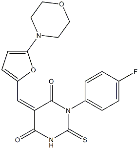 1-(4-fluorophenyl)-5-{[5-(4-morpholinyl)-2-furyl]methylene}-2-thioxodihydro-4,6(1H,5H)-pyrimidinedione|