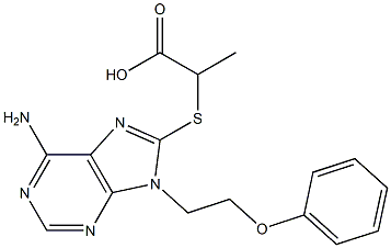 2-{[6-amino-9-(2-phenoxyethyl)-9H-purin-8-yl]sulfanyl}propanoic acid Structure