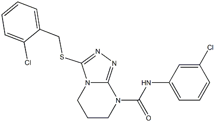 3-[(2-chlorobenzyl)sulfanyl]-N-(3-chlorophenyl)-6,7-dihydro[1,2,4]triazolo[4,3-a]pyrimidine-8(5H)-carboxamide 结构式