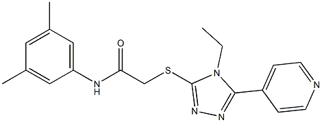 N-(3,5-dimethylphenyl)-2-[(4-ethyl-5-pyridin-4-yl-4H-1,2,4-triazol-3-yl)sulfanyl]acetamide Structure