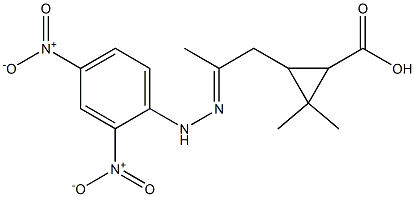 3-[2-({2,4-bisnitrophenyl}hydrazono)propyl]-2,2-dimethylcyclopropanecarboxylic acid 结构式