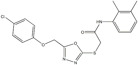 2-({5-[(4-chlorophenoxy)methyl]-1,3,4-oxadiazol-2-yl}sulfanyl)-N-(2,3-dimethylphenyl)acetamide,,结构式