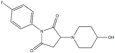 1-(4-fluorophenyl)-3-(4-hydroxy-1-piperidinyl)-2,5-pyrrolidinedione 结构式