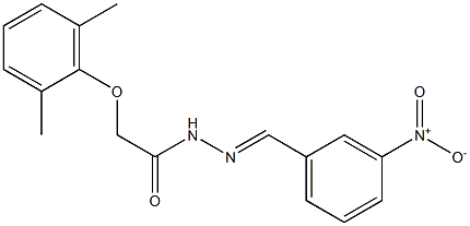 2-(2,6-dimethylphenoxy)-N'-{3-nitrobenzylidene}acetohydrazide 结构式