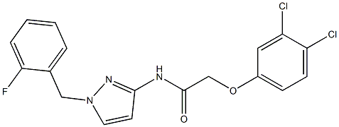 2-(3,4-dichlorophenoxy)-N-[1-(2-fluorobenzyl)-1H-pyrazol-3-yl]acetamide,,结构式