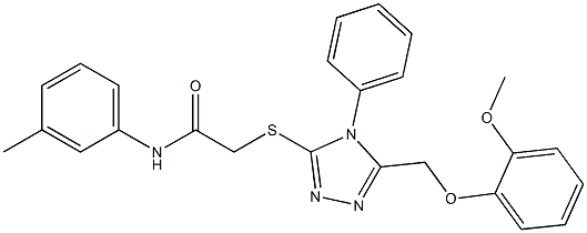 2-({5-[(2-methoxyphenoxy)methyl]-4-phenyl-4H-1,2,4-triazol-3-yl}sulfanyl)-N-(3-methylphenyl)acetamide Struktur