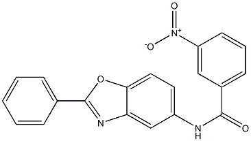 3-nitro-N-(2-phenyl-1,3-benzoxazol-5-yl)benzamide 化学構造式