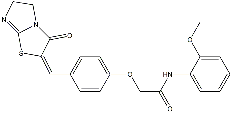 N-(2-methoxyphenyl)-2-{4-[(3-oxo-5,6-dihydroimidazo[2,1-b][1,3]thiazol-2(3H)-ylidene)methyl]phenoxy}acetamide Structure