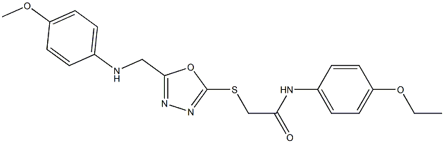 N-(4-ethoxyphenyl)-2-({5-[(4-methoxyanilino)methyl]-1,3,4-oxadiazol-2-yl}sulfanyl)acetamide Structure