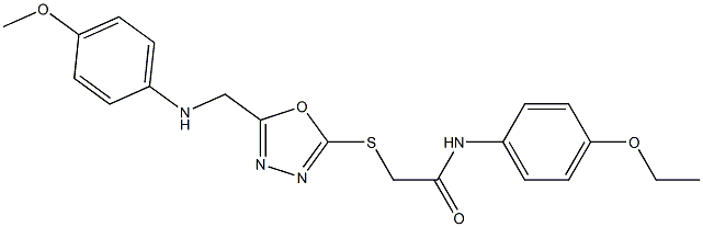 N-(4-ethoxyphenyl)-2-({5-[(4-methoxyanilino)methyl]-1,3,4-oxadiazol-2-yl}sulfanyl)acetamide Struktur