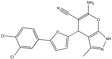  6-amino-4-[5-(3,4-dichlorophenyl)-2-furyl]-3-methyl-1,4-dihydropyrano[2,3-c]pyrazole-5-carbonitrile