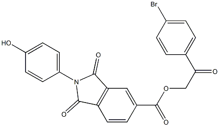 2-(4-bromophenyl)-2-oxoethyl 2-(4-hydroxyphenyl)-1,3-dioxoisoindoline-5-carboxylate Structure