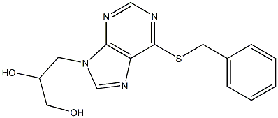 3-[6-(benzylsulfanyl)-9H-purin-9-yl]-1,2-propanediol,,结构式