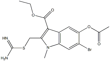 ethyl 5-(acetyloxy)-2-({[amino(imino)methyl]sulfanyl}methyl)-6-bromo-1-methyl-1H-indole-3-carboxylate|