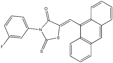 5-(9-anthrylmethylene)-3-(3-fluorophenyl)-2-thioxo-1,3-thiazolidin-4-one 结构式