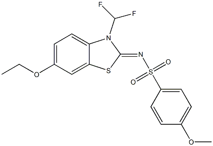 N-(3-(difluoromethyl)-6-ethoxy-1,3-benzothiazol-2(3H)-ylidene)-4-methoxybenzenesulfonamide Structure