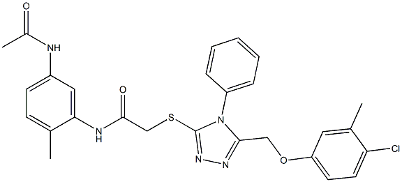 N-[5-(acetylamino)-2-methylphenyl]-2-({5-[(4-chloro-3-methylphenoxy)methyl]-4-phenyl-4H-1,2,4-triazol-3-yl}sulfanyl)acetamide Structure