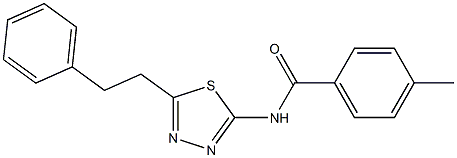 4-methyl-N-[5-(2-phenylethyl)-1,3,4-thiadiazol-2-yl]benzamide 化学構造式