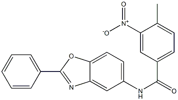 3-nitro-4-methyl-N-(2-phenyl-1,3-benzoxazol-5-yl)benzamide Structure