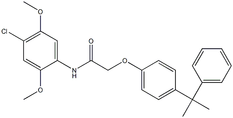 N-(4-chloro-2,5-dimethoxyphenyl)-2-[4-(1-methyl-1-phenylethyl)phenoxy]acetamide Struktur