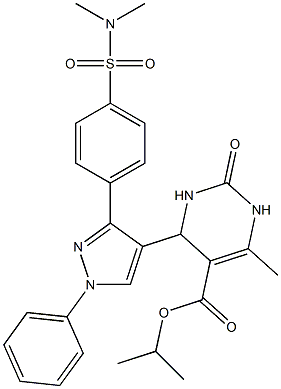 isopropyl 4-(3-{4-[(dimethylamino)sulfonyl]phenyl}-1-phenyl-1H-pyrazol-4-yl)-6-methyl-2-oxo-1,2,3,4-tetrahydropyrimidine-5-carboxylate Structure