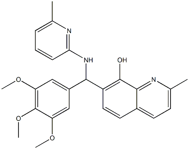 2-methyl-7-[[(6-methyl-2-pyridinyl)amino](3,4,5-trimethoxyphenyl)methyl]-8-quinolinol Structure