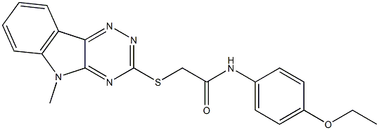 N-(4-ethoxyphenyl)-2-[(5-methyl-5H-[1,2,4]triazino[5,6-b]indol-3-yl)sulfanyl]acetamide 结构式