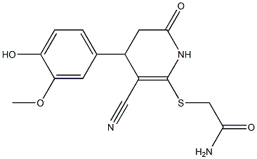 2-{[3-cyano-4-(4-hydroxy-3-methoxyphenyl)-6-oxo-1,4,5,6-tetrahydro-2-pyridinyl]sulfanyl}acetamide