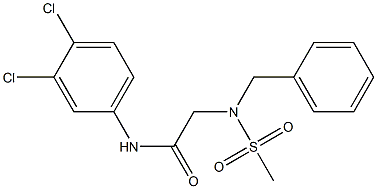 2-[benzyl(methylsulfonyl)amino]-N-(3,4-dichlorophenyl)acetamide,,结构式