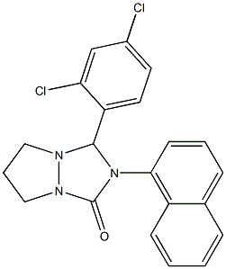 3-(2,4-dichlorophenyl)-2-(1-naphthyl)tetrahydro-1H,5H-pyrazolo[1,2-a][1,2,4]triazol-1-one Struktur