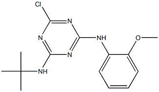 N-(tert-butyl)-N-[4-chloro-6-(2-methoxyanilino)-1,3,5-triazin-2-yl]amine 化学構造式