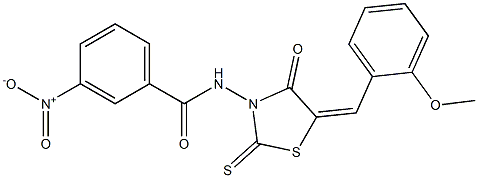 3-nitro-N-[5-(2-methoxybenzylidene)-4-oxo-2-thioxo-1,3-thiazolidin-3-yl]benzamide Structure