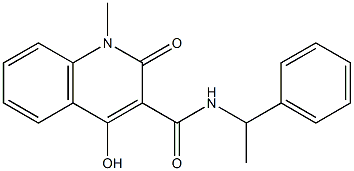 4-hydroxy-1-methyl-2-oxo-N-(1-phenylethyl)-1,2-dihydro-3-quinolinecarboxamide 化学構造式