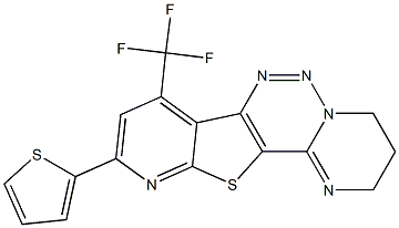 10-(2-thienyl)-8-(trifluoromethyl)-3,4-dihydro-2H-pyrido[3',2':4,5]thieno[2,3-e]pyrimido[1,2-c][1,2,3]triazine,,结构式