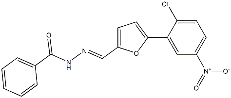 N'-[(5-{2-chloro-5-nitrophenyl}-2-furyl)methylene]benzohydrazide 结构式