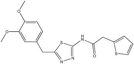 N-[5-(3,4-dimethoxybenzyl)-1,3,4-thiadiazol-2-yl]-2-(2-thienyl)acetamide Struktur