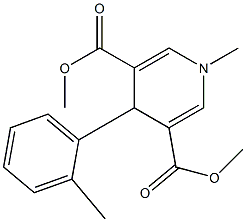 dimethyl 1-methyl-4-(2-methylphenyl)-1,4-dihydro-3,5-pyridinedicarboxylate,,结构式