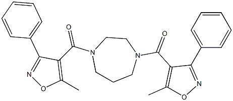 1,4-bis[(5-methyl-3-phenyl-4-isoxazolyl)carbonyl]-1,4-diazepane 结构式