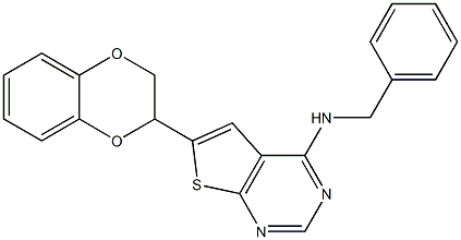 N-benzyl-N-[6-(2,3-dihydro-1,4-benzodioxin-2-yl)thieno[2,3-d]pyrimidin-4-yl]amine Struktur