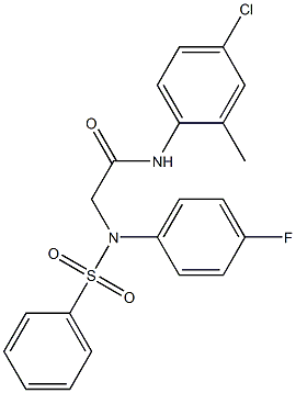 N-(4-chloro-2-methylphenyl)-2-[(4-fluorophenyl)(phenylsulfonyl)amino]acetamide|