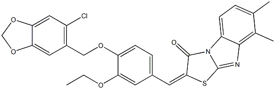  2-{4-[(6-chloro-1,3-benzodioxol-5-yl)methoxy]-3-ethoxybenzylidene}-7,8-dimethyl[1,3]thiazolo[3,2-a]benzimidazol-3(2H)-one