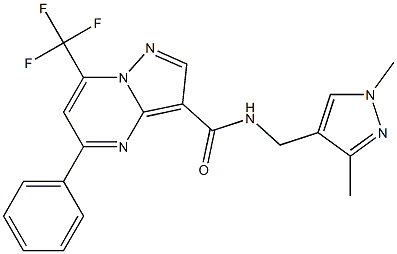 N-[(1,3-dimethyl-1H-pyrazol-4-yl)methyl]-5-phenyl-7-(trifluoromethyl)pyrazolo[1,5-a]pyrimidine-3-carboxamide Structure