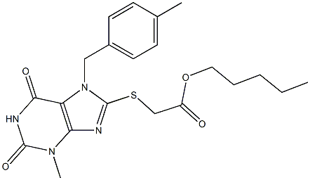 pentyl {[3-methyl-7-(4-methylbenzyl)-2,6-dioxo-2,3,6,7-tetrahydro-1H-purin-8-yl]sulfanyl}acetate Structure