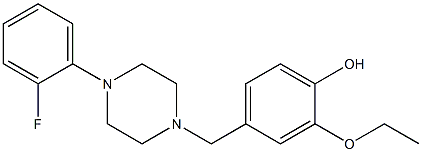 2-ethoxy-4-{[4-(2-fluorophenyl)-1-piperazinyl]methyl}phenol Struktur