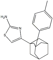 4-[3-(4-methylphenyl)-1-adamantyl]-1,3-thiazol-2-amine 化学構造式