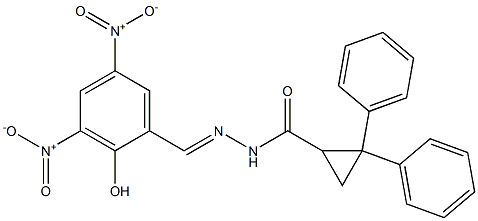 N'-{2-hydroxy-3,5-bisnitrobenzylidene}-2,2-diphenylcyclopropanecarbohydrazide,,结构式