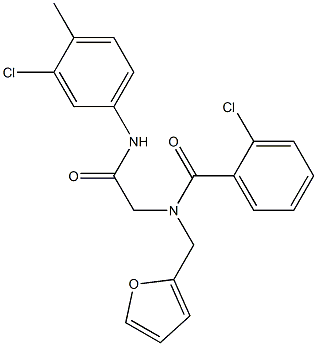 2-chloro-N-[2-(3-chloro-4-methylanilino)-2-oxoethyl]-N-(2-furylmethyl)benzamide|