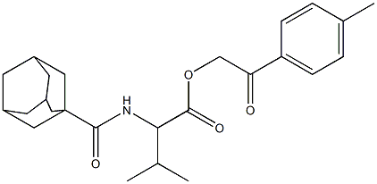 2-(4-methylphenyl)-2-oxoethyl 2-[(1-adamantylcarbonyl)amino]-3-methylbutanoate Struktur