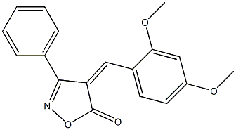 4-(2,4-dimethoxybenzylidene)-3-phenyl-5(4H)-isoxazolone 化学構造式